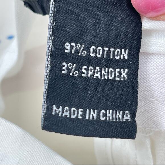 Christine Alexander Cotton Signature White Silver Embellishment Crop Pants 12 - Picture 10 of 11